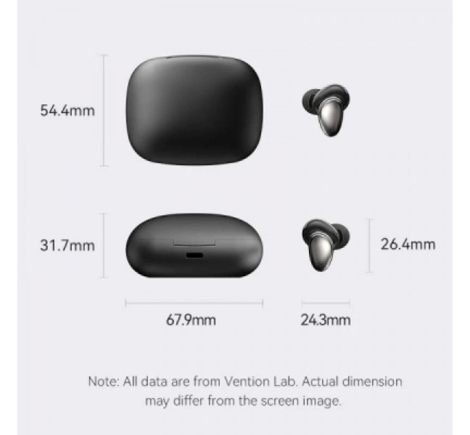 Vention Навушники Vention Tiny Earbuds T13 Black (NBNB0)