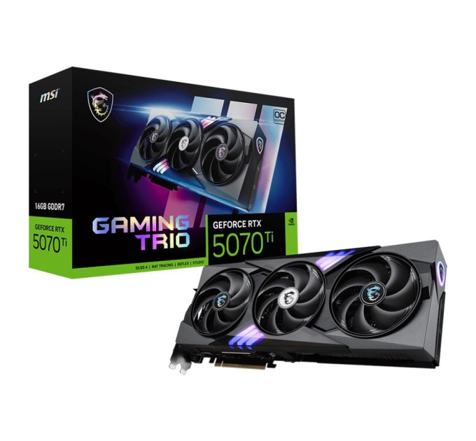 Відеокарта GF RTX 5070 Ti 16GB GDDR7 Gaming Trio OC MSI (GeForce RTX 5070 Ti 16G GAMING TRIO OC)