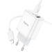 HOCO Зарядний пристрій HOCO C105A Stage 1xUSB-C PD20W + 1xUSB QC3.0 + cable USB-C to Lightning White (6931474782939)