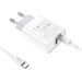 HOCO Зарядний пристрій HOCO C80A Rapido 1xUSB-C PD20W + 1xUSB QC3.0 + cable USB-C to USB-C White (6931474740533)