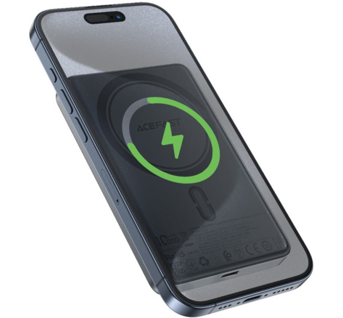 Acefast Батарея універсальна Acefast Magnetic Wireless 10000mAh 20W PD, QC/3.0, QI 15W, M12 Black (6974316283393)