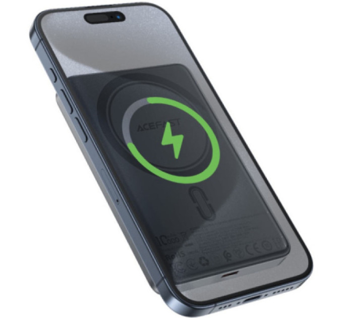 Acefast Батарея універсальна Acefast Magnetic Wireless 10000mAh 20W PD, QC/3.0, QI 15W, M12 Black (6974316283393)