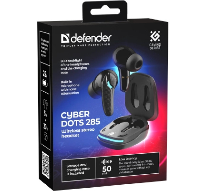 Defender Навушники Defender CyberDots 285 Bluetooth Black (63285)