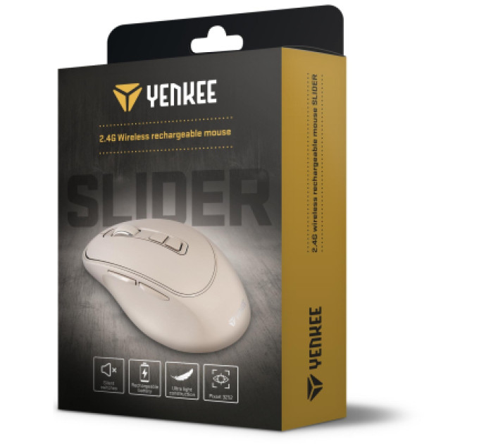 YENKEE Мишка YENKEE YMS 2080BG Slider Wireless Beige (45019321)