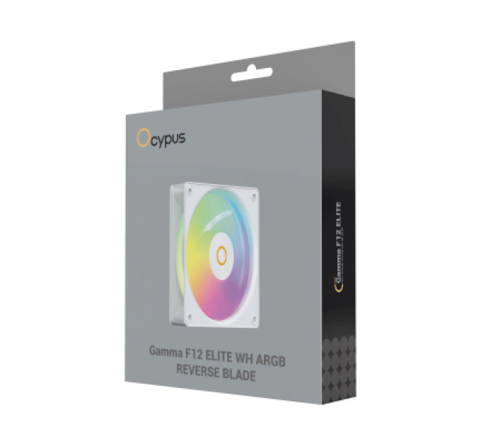 OCYPUS Кулер до корпусу OCYPUS GAMMA F12 ELITE WH ARGB REVERSE BLADE (GAMMA-F12-WH1AM01E-GL)