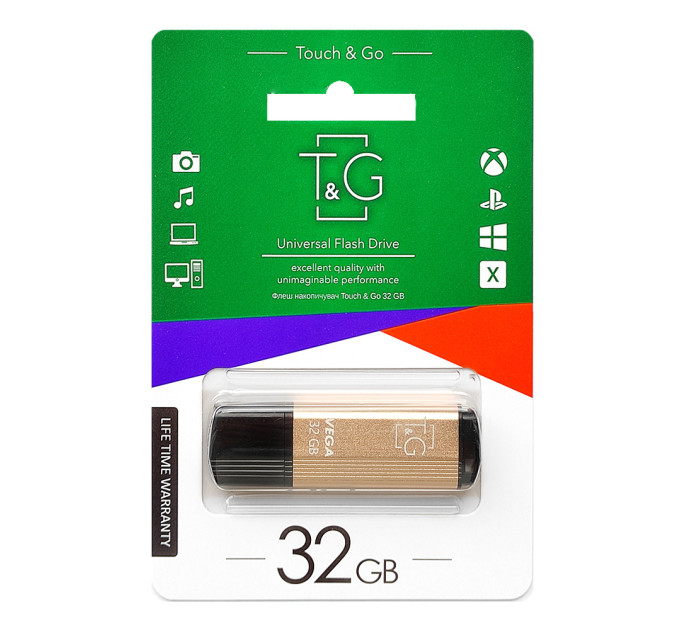 T&G Флеш-накопичувач USB 32GB T&G 121 Vega Series Gold (TG121-32GBGD)