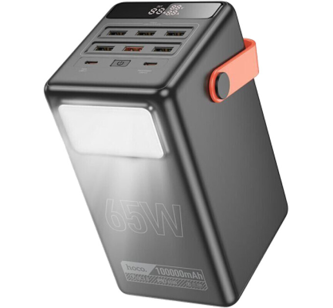 HOCO Батарея універсальна HOCO 100000mAh Max Centurion PD/65W, QC, LED Lamp, Black (DB03 / 714722)