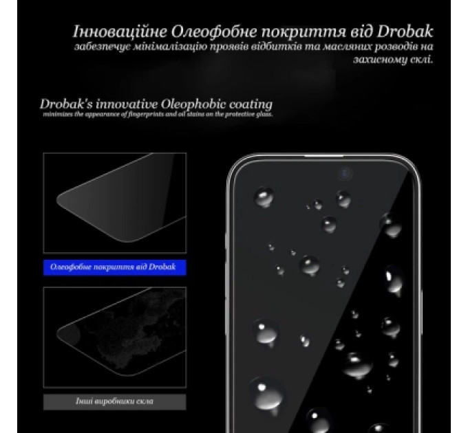 Drobak Скло захисне Drobak Clear glass A+ Apple iPhone 16 Pro Max (151580)