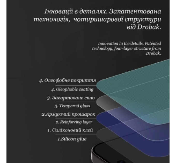 Drobak Скло захисне Drobak Clear glass A+ Apple iPhone 16 Pro Max (151580)