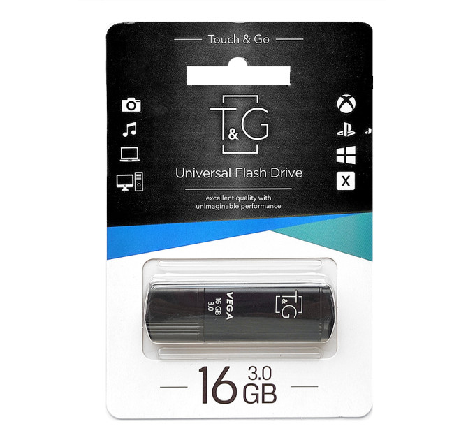 T&G Флеш-накопичувач USB3.0 16GB T&G 121 Vega Series Black (TG121-16GB3BK)