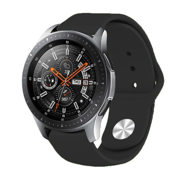 BeCover Силіконовий ремінець BeCover для Samsung Galaxy (20mm)/Watch 5/ Watch 4 40/44mm/Watch 4 Classic 42mm/Watch Active/Active 2 40/44mm/Watch 3 41mm/Gear S2/Classic/Gear Sport Black (706176)