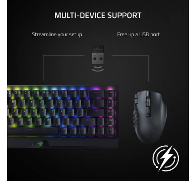 Razer Мишка Razer Naga V2 Hyperspeed Wireless Black (RZ01-03600100-R3G1)