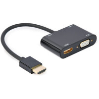 Адаптер-перехідник HDMI на HDMI/VGA Cablexpert A-HDMIM-HDMIFVGAF-01