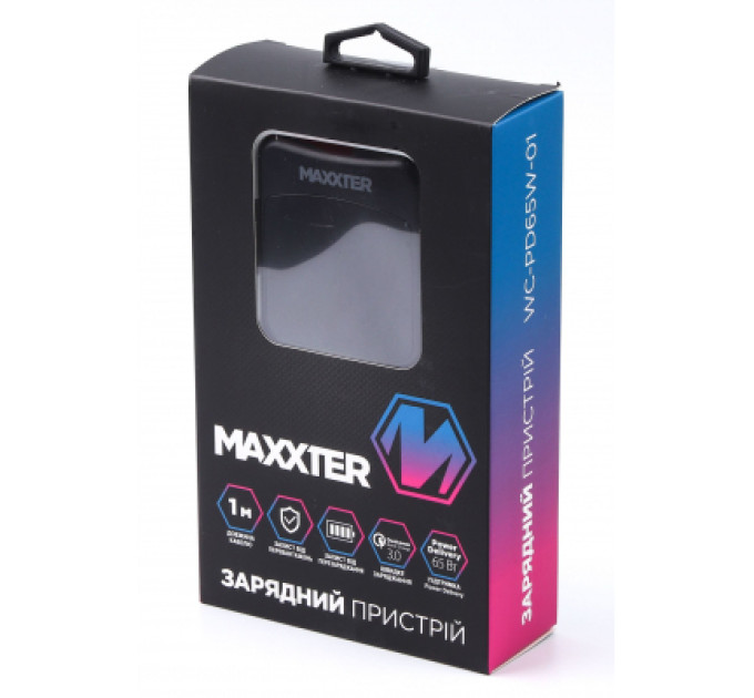 Maxxter Зарядний пристрій Maxxter 1USB-A + 2USB-C (PD 65W+PD 18W + QC 3.0) (WC-PD65W-01)