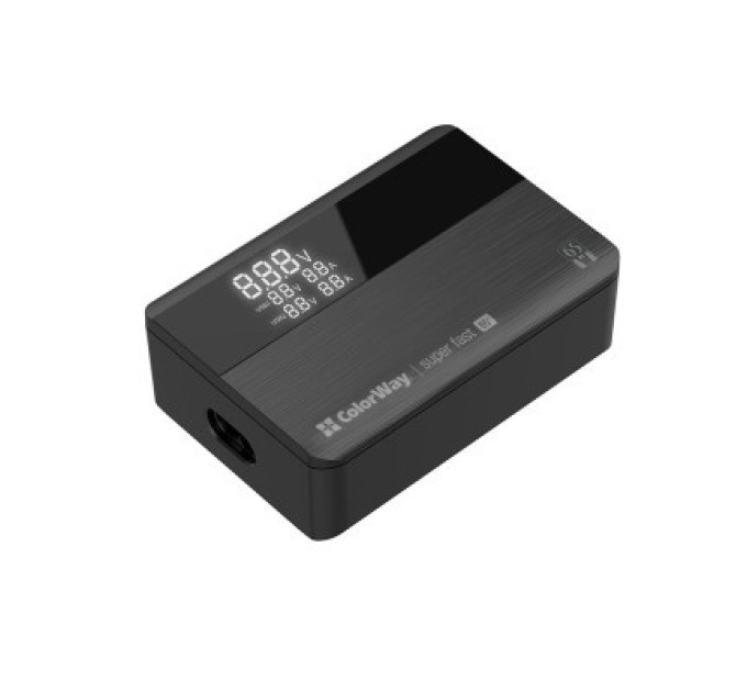 ColorWay Зарядний пристрій ColorWay Power Delivery (2USB-A + 2USB TYPE-C) (65W) black (CW-CHS040PD-BK)