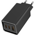 ColorWay Зарядний пристрій ColorWay GaN3 Pro Power Delivery (USB-A + 2 USB TYPE-C) (65W) (CW-CHS039PD-BK)