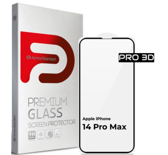 Armorstandart Скло захисне Armorstandart Pro 3D Apple iPhone 14 Pro Max Black (ARM66356)