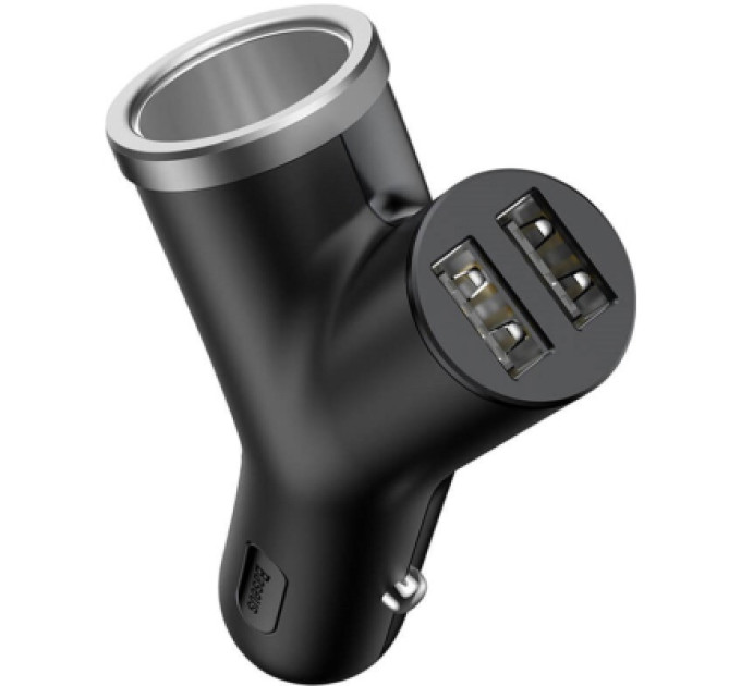 Baseus Зарядний пристрій Baseus Y type dual USB-A Black (CCALL-YX01)