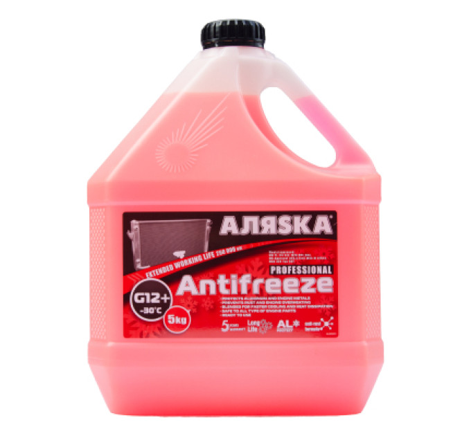 Аляsка Антифриз Аляsка -30 G12+ червоний 5л (9005)