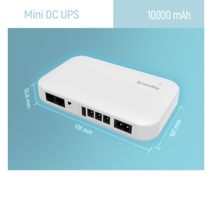 ColorWay Пристрій безперебійного живлення ColorWay CW-PB100LI3WT 10000mAh 21W (CW-PB100LI3WT)
