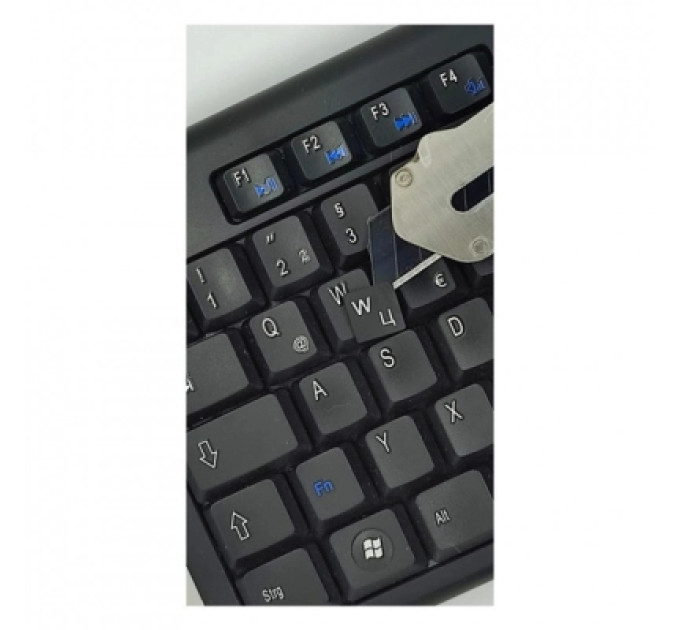 BestKey Наклейка на клавіатуру BestKey непрозора чорна, 68, срібний (BK13SIL/021)