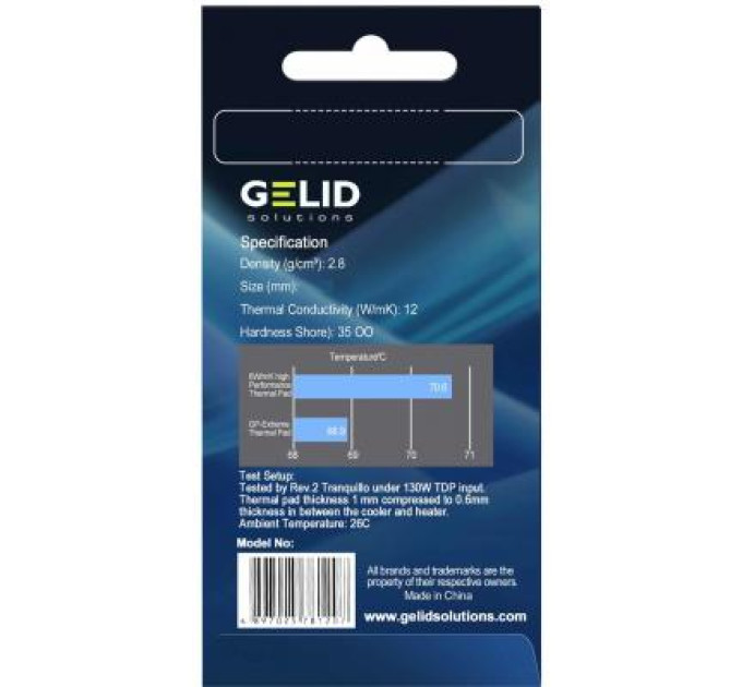 Gelid Solutions Термопрокладка Gelid Solutions GP-Extreme 120x20x1.5 mm (TP-GP05-C)