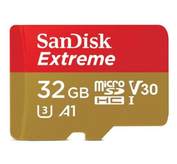 Карта пам'яті SanDisk 32GB microSD class 10 UHS-I U3 V30 A1 Extreme (SDSQXAF-032G-GN6MN)