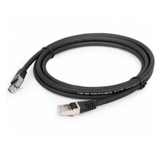 Cablexpert Патч корд Cablexpert PP6A-LSZHCU-BK-0.5M, S/STP, литий, 50u" штекер із фіксатором, 0,5 м, чорний
