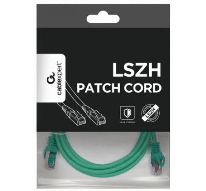 Cablexpert Патч корд Cablexpert PP6A-LSZHCU-G-0.25M, S/STP, литий, 50u" штекер із фіксатором, 0.25 м, зелений