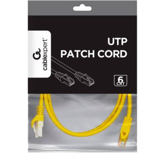 Cablexpert Патч корд Cablexpert PP6U-1.5M/Y, UTP, категорія. 6, литий,  50u" штекер із фіксатором, 1.5 м, жовтий