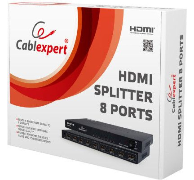 Cablexpert Розгалужувач HDMI сигналу Cablexpert DSP-8PH4-03, на 8 порти HDMI v. 1.4b