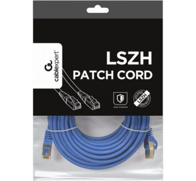 Cablexpert Патч корд Cablexpert PP6A-LSZHCU-B-30M, S/STP, литий, 50u" штекер із фіксатором, 30 м, синій