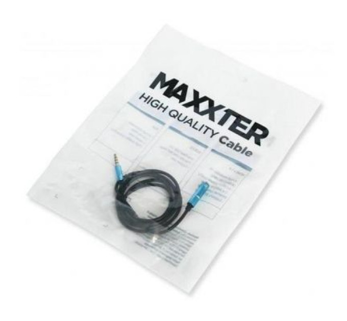 Maxxter Аудіо-кабель Maxxter A-3434-1m, 4 пин, 3.5 мм. тато/3.5мм мамо, довжина 1 м.