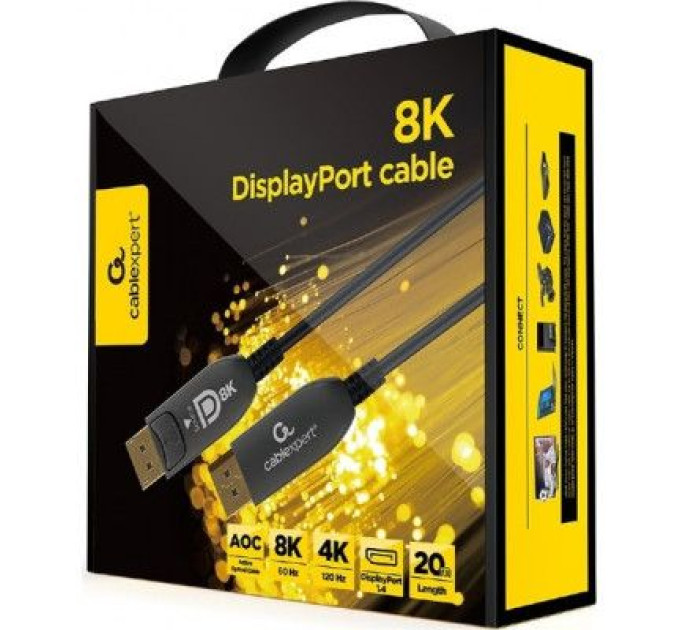 Cablexpert Кабель Cablexpert CC-DP8K-AOC-20M, DisplayPort V.1.4, вилка/вилка, з позолоченими контактами, 20 м