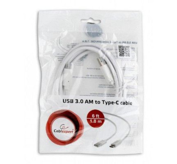 Cablexpert Кабель Cablexpert CCP-USB3-AMCM-6-W, преміум якість USB 3.0 A-тато/C-тато, 1.8 м.
