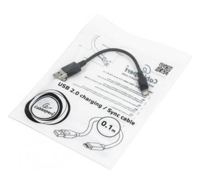 Cablexpert Кабель Cablexpert CC-USB2-AMLM-0.1M, USB 2.0 AM-папа/Lightning, 0.1 м.