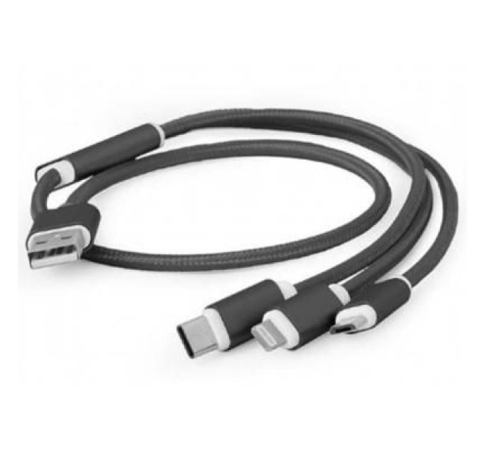 Cablexpert Зарядний кабель USB 3-в-1 Cablexpert CC-USB2-AM31-1M, AM-тато/Lightning/Micro/Type-C, 1.0 м.