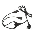 Cablexpert Кабель силовий PC-186-ML6, Y-подібний, довжина 2м (1.55м+0.45м+0.45м), сертифікований VDE, 3 * 1 мм кв.