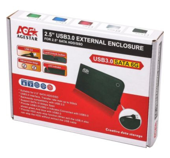 AgeStar Зовнішня кишеня AgeStar 3UB2A14-BK, для 2.5 SATA НЖД
