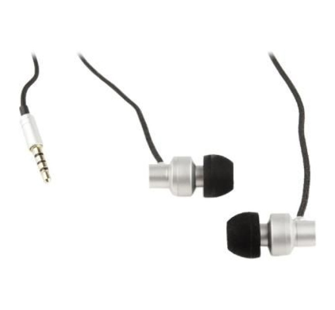 Gmb audio Вакуумні навушники з мікрофоном Gembird MHS-EP-CDG-S, металевий корпус, сірий колір