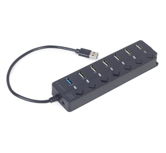 Gembird Хаб Gembird на 7 портiв (6хUSB2.0+1хUSB3.0) UHB-U3P1U2P6P-01, пластик, чорний