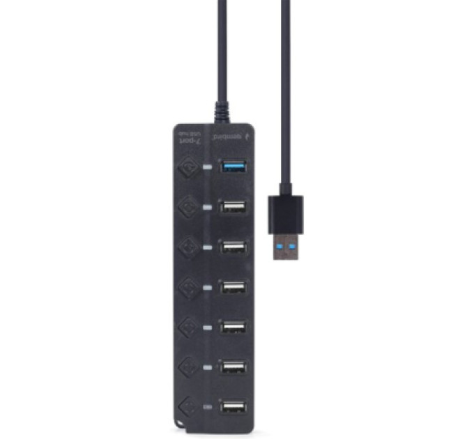 Gembird Хаб Gembird на 7 портiв (6хUSB2.0+1хUSB3.0) UHB-U3P1U2P6P-01, пластик, чорний