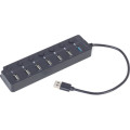 Gembird Хаб Gembird на 7 портiв (6хUSB2.0+1хUSB3.0) UHB-U3P1U2P6P-01, пластик, чорний