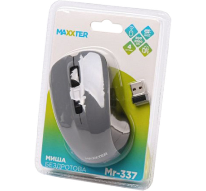 Maxxter Мишка бездротова Maxxter Mr-337-Gr, сіра