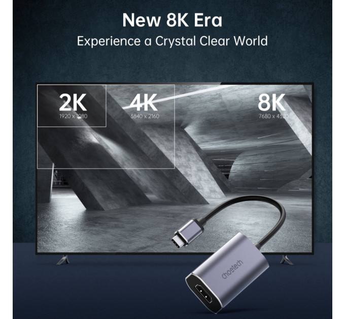 Choetech Адаптер-перехідник USB Type-C на HDMI Choetech HUB-H16-GY