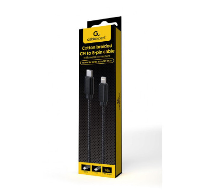 Cablexpert Кабель Cablexpert CCDB-mUSB2B-CMLM-6 ,Power Delivery (PD), 20 Ватт C-тато/Lightning, 1,8 м.