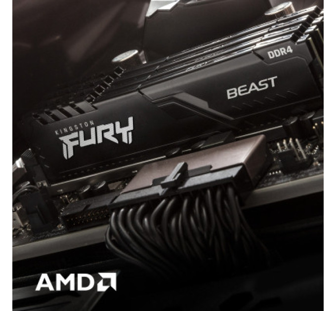Kingston Fury (ex.HyperX) Модуль пам'яті для комп'ютера DDR4 8GB 3200 MHz Fury Beast Black Kingston Fury (ex.HyperX) (KF432C16BB/8)