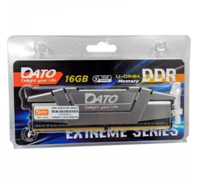 Dato Модуль пам'яті для комп'ютера DDR4 8GB 3200 MHz Extreme Grey Dato (EXB8G4DLDND32)