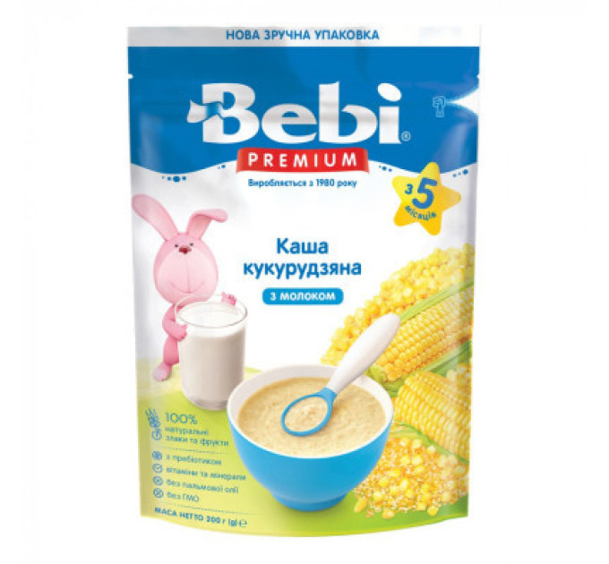 Bebi Дитяча каша Bebi Premium молочна кукурудзяна +5 міс. 200 г (8606019654412)