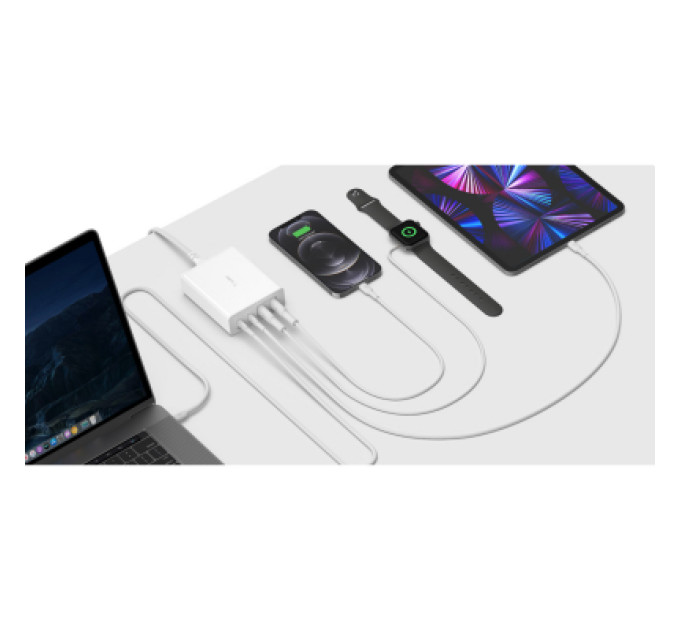 Belkin Зарядний пристрій Belkin Home Charger 108W GAN Dual USB-С/USB-A (WCH010VFWH)